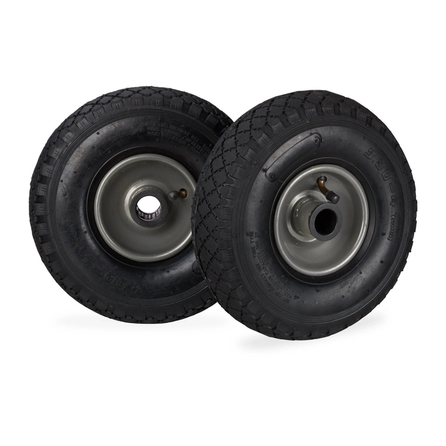 Relaxdays 2er Set Sackkarrenrad aus Gummi und Stahl in Schwarz und Grau, luftbereift, Durchmesser: 26 cm, Breite: 8,5 cm - Bild 2