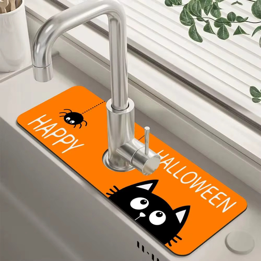 VIKAMA Wasserabsorptionsmatte für Küchenwaschbecken und Badezimmer in Orange - Bild 1