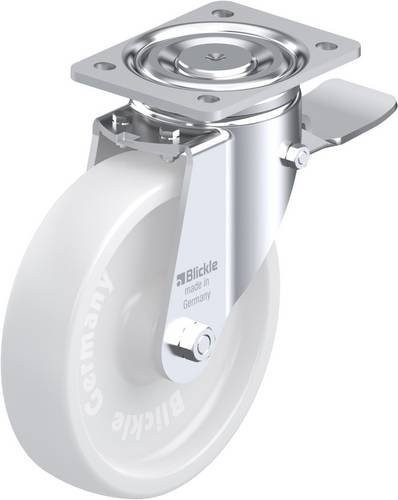 Blickle Lenkrolle LH-SPO 201G-ST mit Feststeller in Weiß, Rad-Durchmesser: 20 cm, Tragfähigkeit: 900 kg - Bild 1