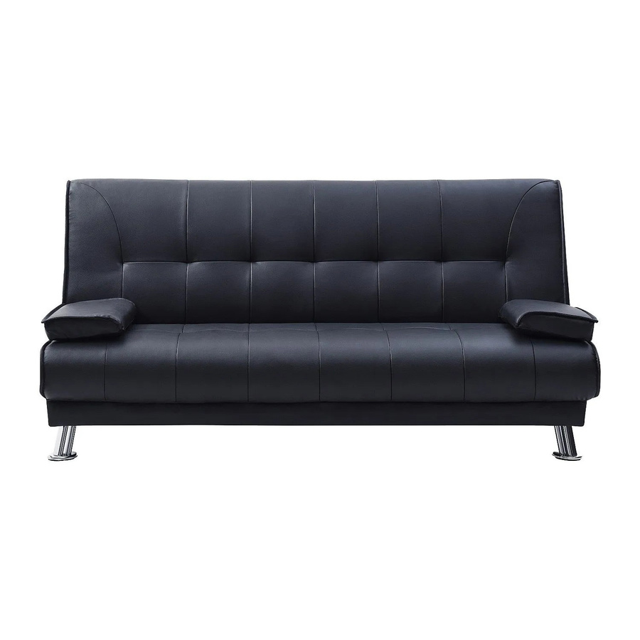 Vente-unique Schlafsofa Maxime in Schwarz mit Kunstlederbezug und Click-Clack-Funktion, Breite: 195 cm, Höhe: 90 cm, Tiefe: 42 cm - Bild 2