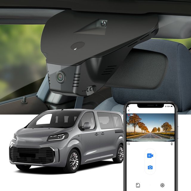 FITCAMX Dashcam in Schwarz für Toyota Proace Verso, Opel Zafira Life und Fiat Ulysse (Modelljahre 2025 2026) - Bild 1
