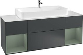 V&B Waschtischunterschrank Finion in Anthrazit lackiert, B/T/H: 160 x 60,3 x 50,1 cm - Bild 1