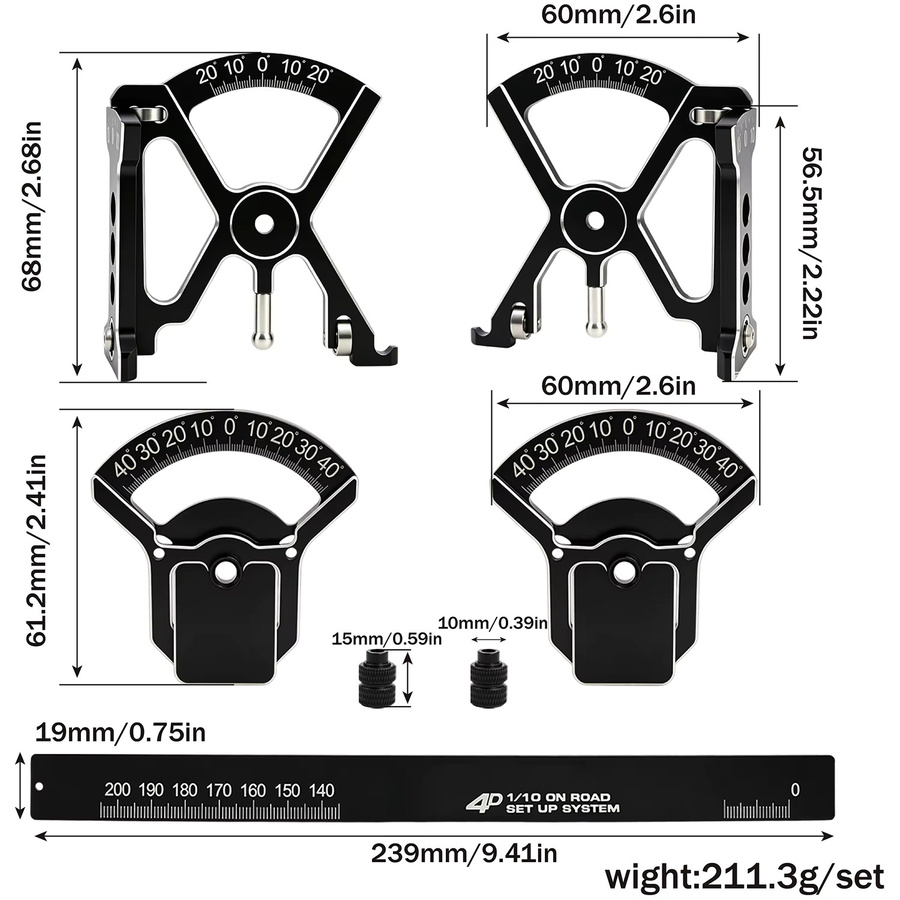 FACSNY 4D SET-UP System Einstellwerkzeug mit Lineal, On-Road, Metall, ab 14 Jahren - Bild 5