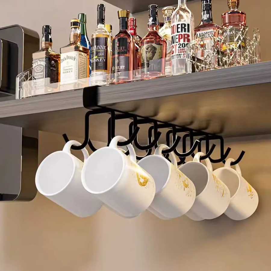 YOCITY Wandhalterung aus Metall mit 12 Haken in Schwarz, 2er-Set Organizer für Küche, Badezimmer und Schlafzimmer - Bild 2