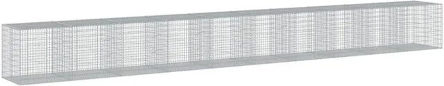 vidaXL Gabione mit Deckel aus verzinktem Eisen in Silber, B/T/H: 100 x 100 x 1000 cm - Bild 1