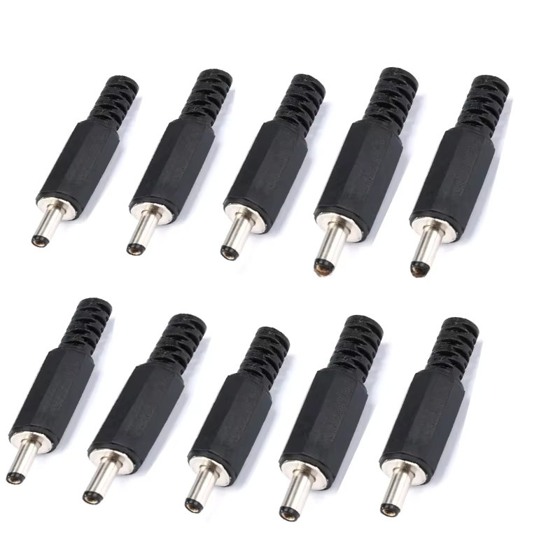 10/5-teiliges Set Gleichstrom-Stecker und Buchsen 3,5mm x 1,3mm, Schwarz - Bild 3