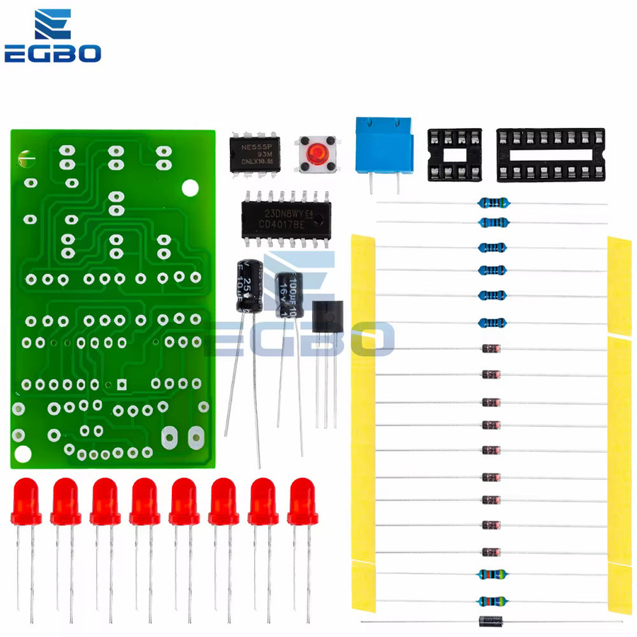 EGBO Elektronisches LED Würfel DIY Kit mit CD4017 und NE555 in Multicolour - Bild 3