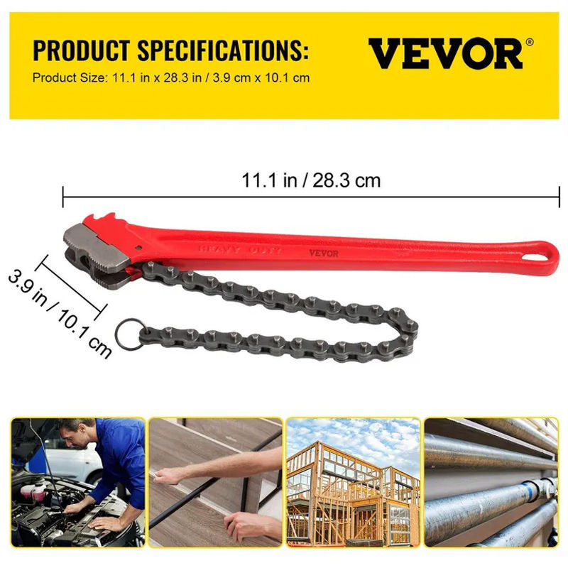 Buying Solutions MB Kettenrohrzange 36 Zoll in Rot aus Stahl für Ölfilter und Rohrleitungen mit einer Kapazität von 4-1/2 bis 7-1/2 Zoll - Bild 6