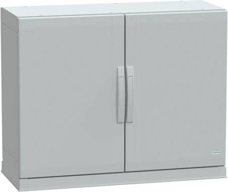 Schneider Electric Polyestergehäuse PLAZ mit Sockelrahmen und offenem Boden, grau, B/H/T: 75 x 100 x 42 cm, IP54 - Bild 1