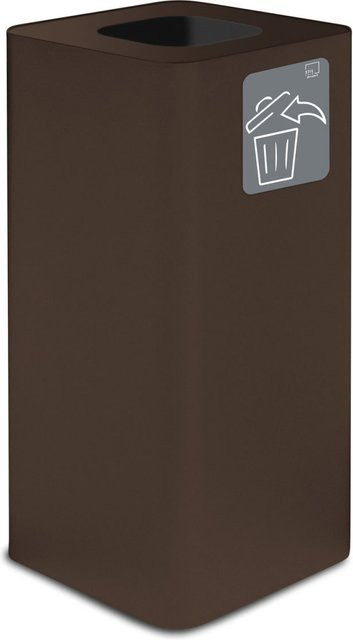 Stil Casa PURE Abfallsammelbehälter aus Stahl mit Klappdeckel, Rostbraun, 100 l, B/T/H: 38,3 x 38,3 x 82,5 cm - Bild 1