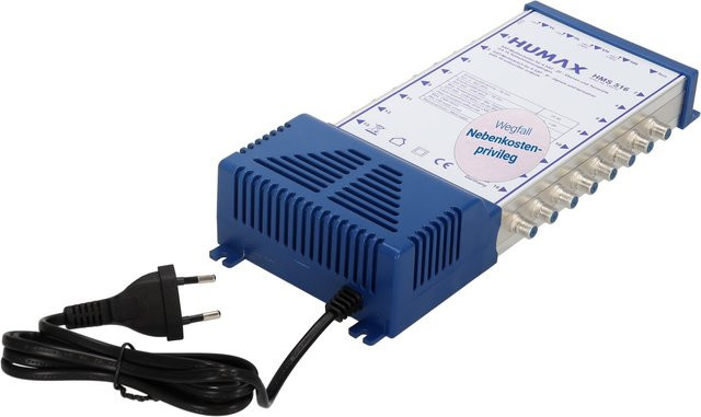 Humax Multischalter für 16 Teilnehmer mit 5 Eingängen inklusive 1x terrestrischem Eingang in Blau - Bild 1