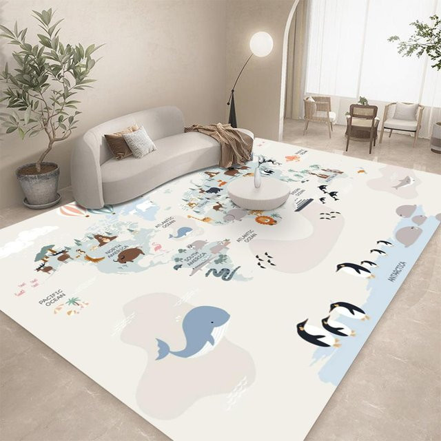 Lodestar Tier-Weltkarte Teppich für Kinderzimmer und Wohnzimmer, Mehrfarbig, B/H: 60 x 40 cm - Bild 1