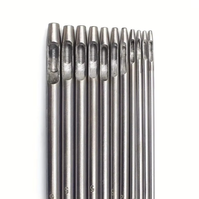 12er Set Runde Lederstanzen aus Metall in Silber für DIY Lochungen von 0,5 bis 6 mm - Bild 2