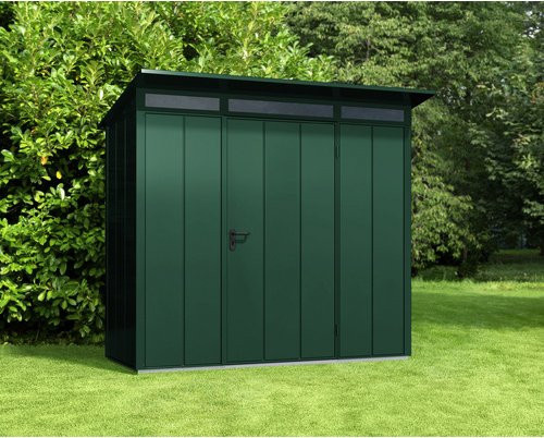 Ecostar Gerätehaus Elegant-P aus Metall in Grün, B/H/T: 238 x 228,6 x 107,8 cm - Bild 1