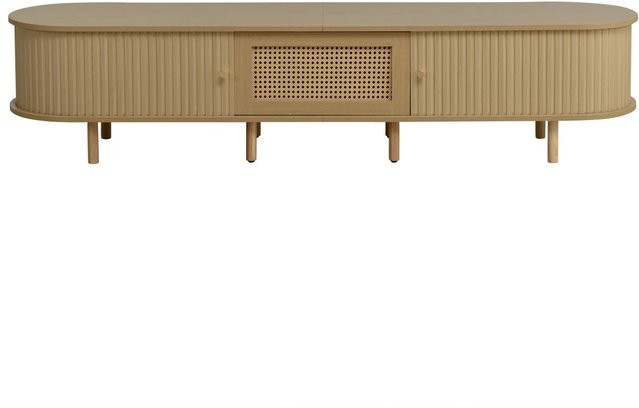 Merax TV-Lowboard Modern in Beige mit Rollo-Tür, B/T/H: 180 x 40 x 40 cm - Bild 1