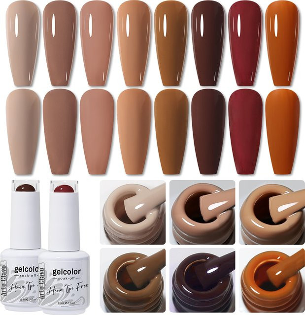 Arte Clavo Gel Nagellack, Rot Braun, Glänzend, 15 ml - Bild 1