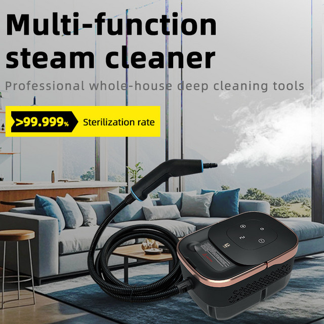 HOMEFISH Handheld Dampfreiniger für Matratzen und Polster zur Tiefenreinigung und Fleckenentfernung in Schwarz und Weiß - Bild 1