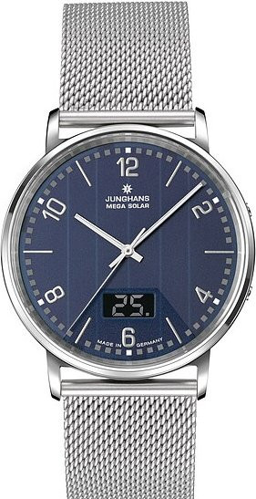 Junghans Milano Armbanduhr, Solar, Edelstahl, Blau, 39,2 mm, Herren - Bild 1
