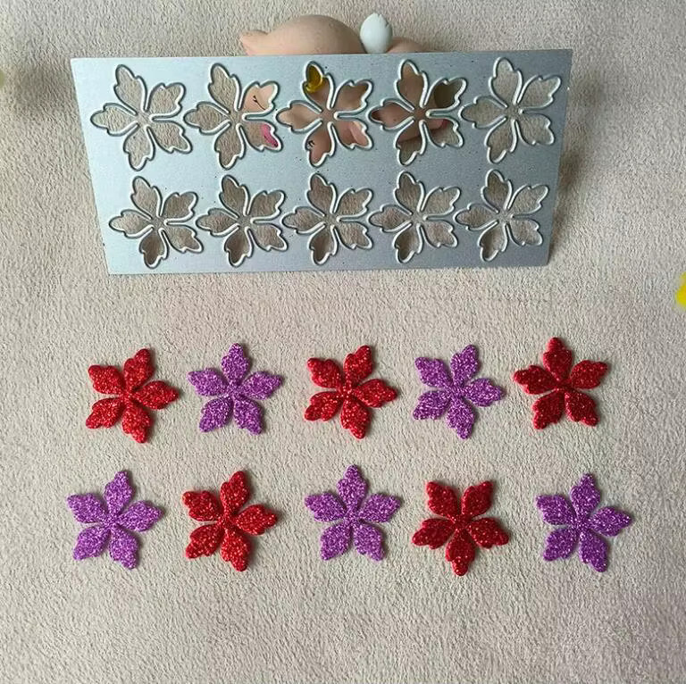 Metall Stanzschablone in Blumenform für Scrapbooking und Bastelarbeiten, Silber - Bild 2