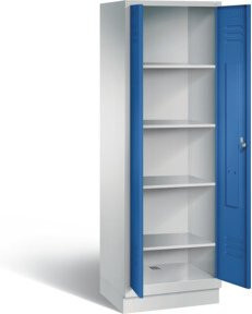C+P Wäsche-Spind Classic in Enzianblau und Lichtgrau, H: 180 cm, B: 61 cm, T: 50 cm - Bild 1