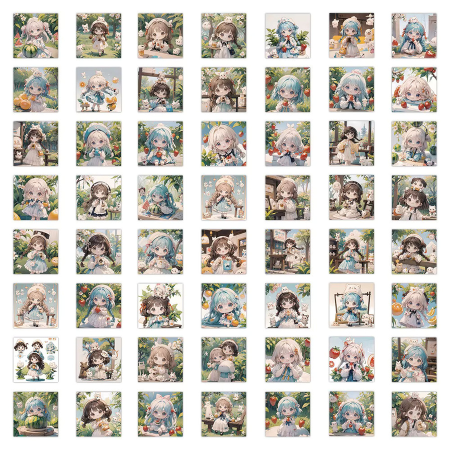 60 Stück wasserfeste Graffiti Aufkleber mit Obst und Mädchen Motiven in Multicolour von BulingBulingStickers Shop - Bild 3