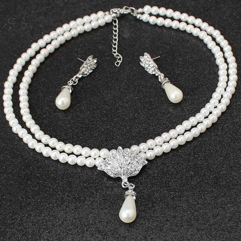 Fancy Jewelry Schmuck-Set, Perlenkette, Ohrringe, Zinklegierung, Silber, Damen - Bild 2
