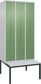 C+P Z-Spind Classic PLUS Sitzbank mit 6 Fächern und Zylinderschloss, B/T/H: 212,0 x 90,0 x 81,5 cm - Bild 1