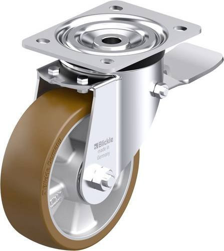 Blickle L-ALB 150K-ST Stahlblech-Lenkrolle in Silber mit 150 mm Rad-Durchmesser und 400 kg Tragfähigkeit - Bild 1