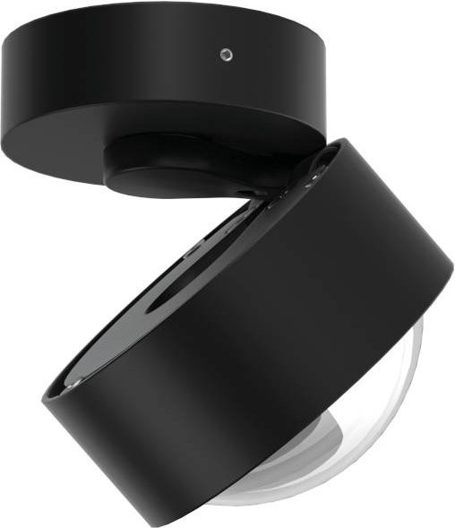 Top Light Puk Mini Move Black White Edition LED-Deckenleuchte in Schwarz Matt mit transparenter Glaslinse und warmweißem Licht - Bild 1