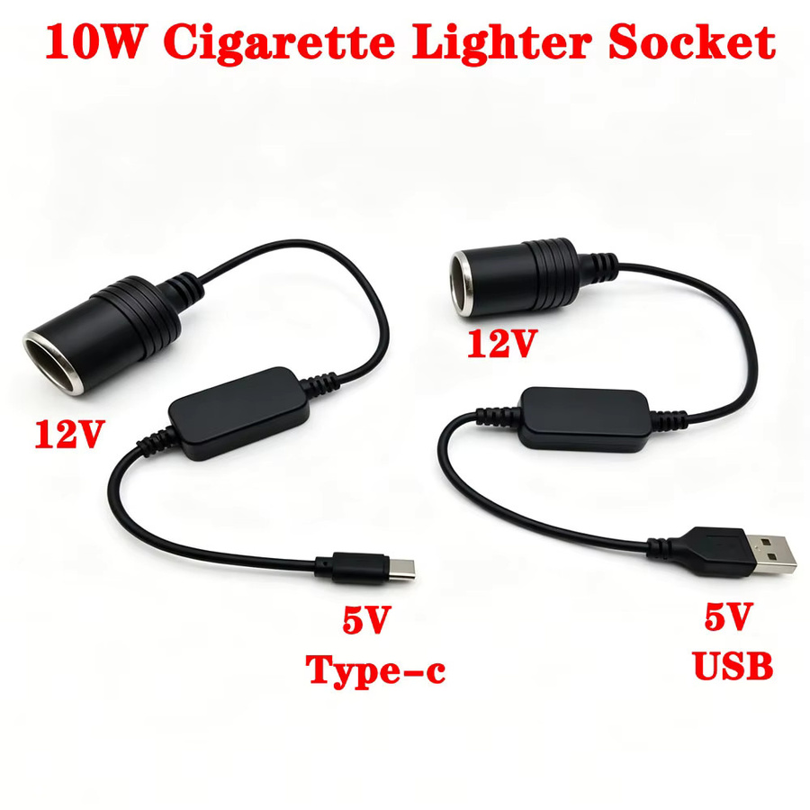 LAJQTAO USB-C auf 12V Zigarettenanzünder-Adapter Konverter in Schwarz - Bild 2