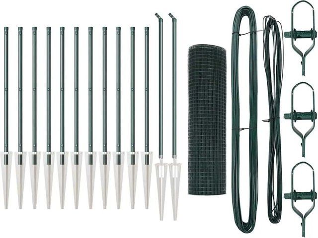 vidaXL Zaunpfosten aus Stahl in Grün, quadratisch, Höhe: 50 cm, Breite: 1,6 cm, Tiefe: 1,6 cm - Bild 1