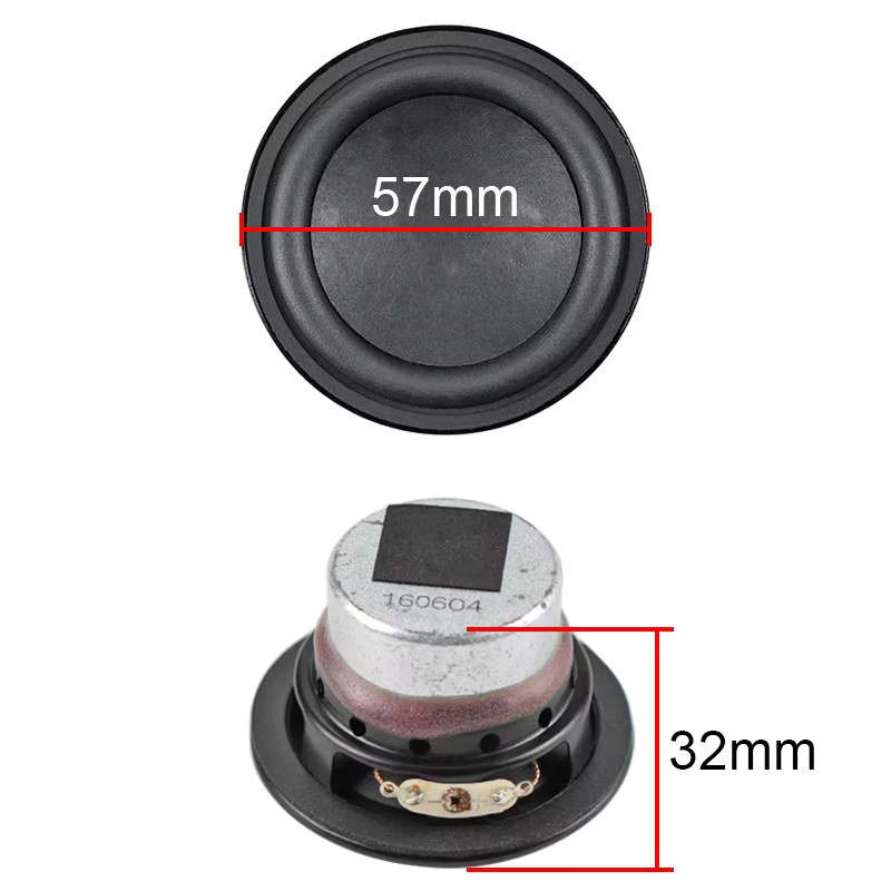 GHXAMP Neodym Breitband-Lautsprecher 2 Zoll 57mm, 8 Ohm, 15W, Schwarz, 2 Stück für DIY-Projekte wie die Harman Kardon Soundbar Mini - Bild 2