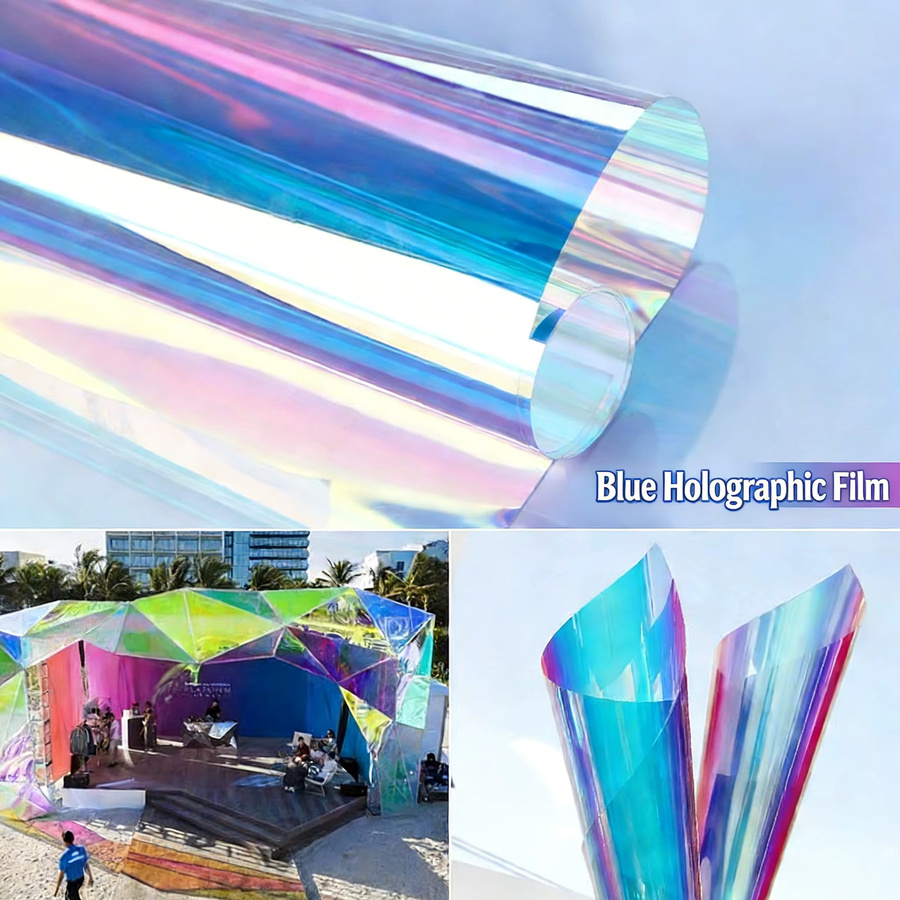 Holographische Folie aus irisierendem Regenbogen-Vinyl in Transparent Multicolour für DIY-Basteln und Dekoration - Bild 2