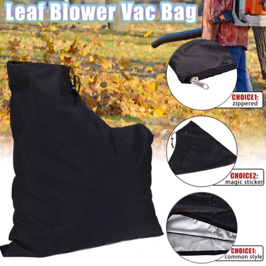 Garten Laubgebläse Auffangbeutel aus Oxford Polyester in Schwarz mit Reißverschluss für Laubbläser und Rasenmäher - Bild 5