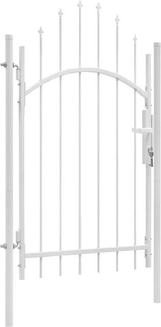vidaXL Gartentor aus Stahl in Weiß, B: 100 cm, H: 245 cm - Bild 1