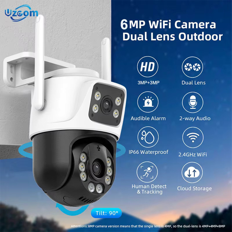 Uzoom 8-Kanal WLAN NVR Kit Heimsicherheits-Videoüberwachungssystem mit 6MP Outdoor IP-Kameras in Weiß - Bild 2
