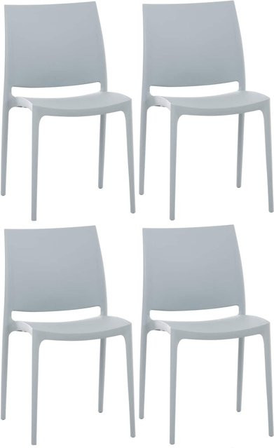CLP 4er Set Maya I Stapelstühle wetterbeständig grau bis 130 kg belastbar - Bild 1