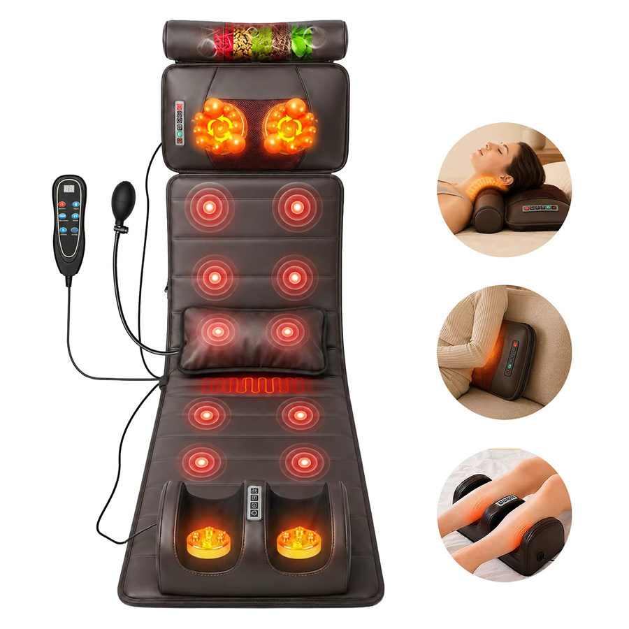 Avehrit Elektrische Ganzkörper-Massagematte mit Wärme, Luftkompression, Knet- und Vibrationsmassage für Schultern, Nacken, Taille und Rücken - Bild 5