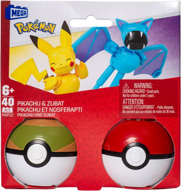 MEGA Pokémon Poké Ball Coll. Pikachu und Zubat, 3-teiliges Set, ab 6 Jahren - Bild 1