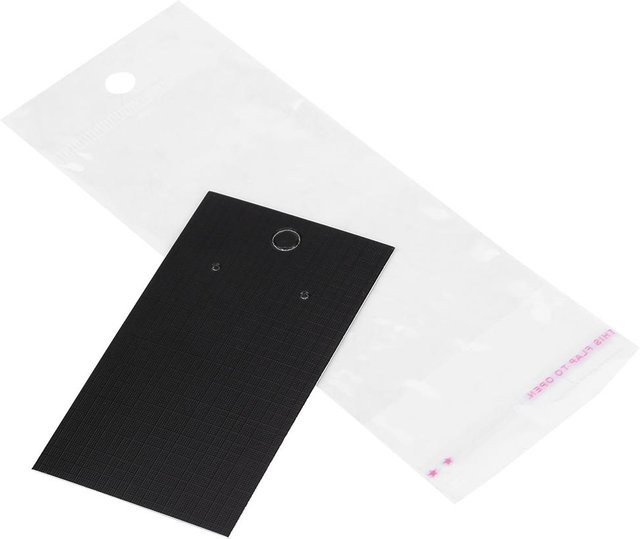 GoolRC 100 Stück Ohrring-Präsentationskarten aus Papier mit selbstklebenden Beuteln in Schwarz und Weiß - Bild 1
