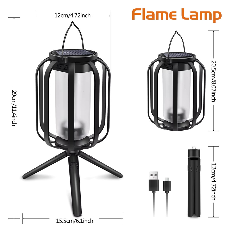 Amaryllis Solar-Hängeleuchten für den Außenbereich, wasserdichte dekorative Solarlaternen mit Flammenlicht-Effekt - Bild 2