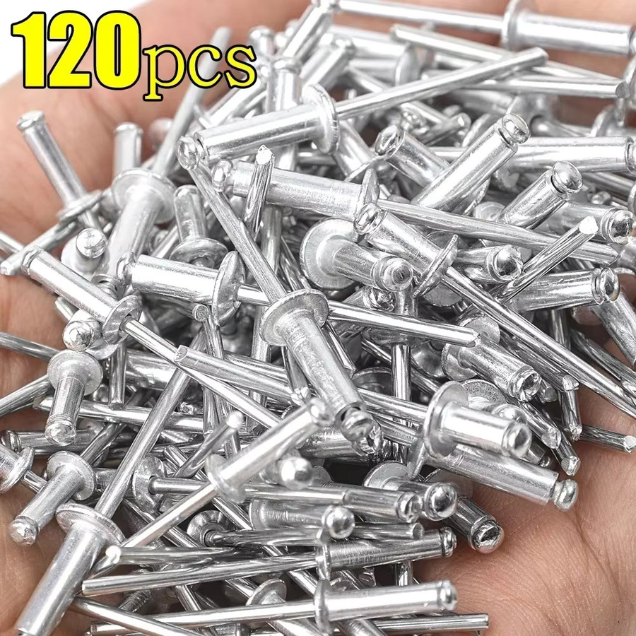 120-teiliges Pop-Nieten-Set aus Aluminiumlegierung in Silber, M3,2 und M4 mit Kuppelkopf für Möbelreparaturen - Bild 2