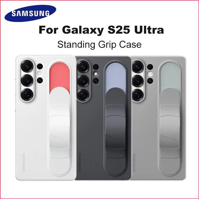 Original Samsung S25 Ultra Standhülle mit Griff in Grau - Bild 1