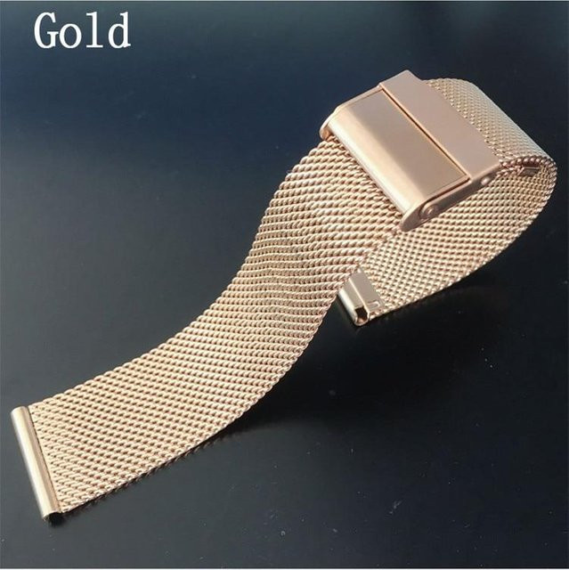 HOBBIT-3C Accessories Uhrenarmband Milanaise, Edelstahl, Gold, 22 mm, Unisex - Bild 1