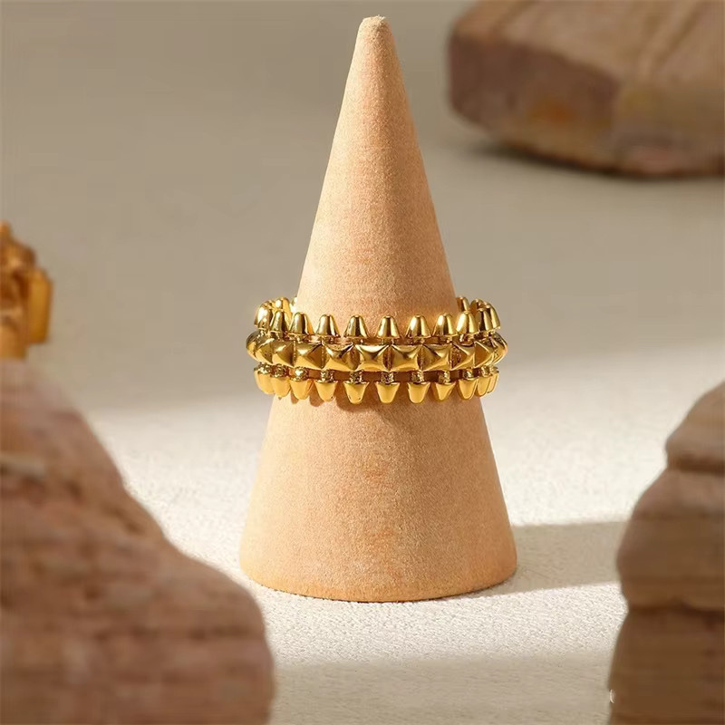 lanjuzi Ringe Edelstahl, Gold, Vintage, Damen - Bild 1