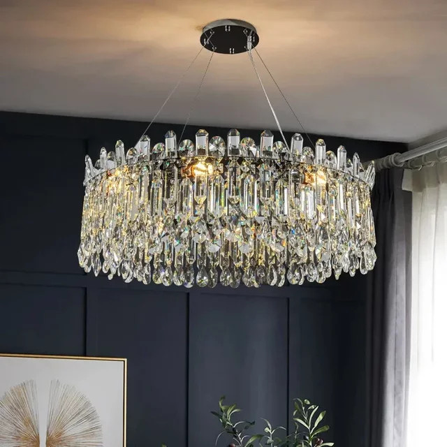 TAONUANSHU Moderne Kristall Pendelleuchte mit LED in Transparent und Warmweiß für Wohnzimmer und Hotels - Bild 1