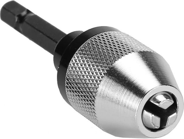 Fishine Bohrfutteradapter Schnellwechselkonverter mit 6,5 mm Sechskantschaft aus Aluminiumlegierung in Silber - Bild 1