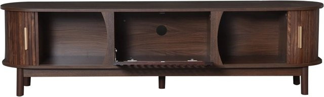 okwish TV Schrank in Braun mit Schiebetür, Klapptür und Stützbeinen, B/T/H: 165 x 46 x 39,5 cm - Bild 1
