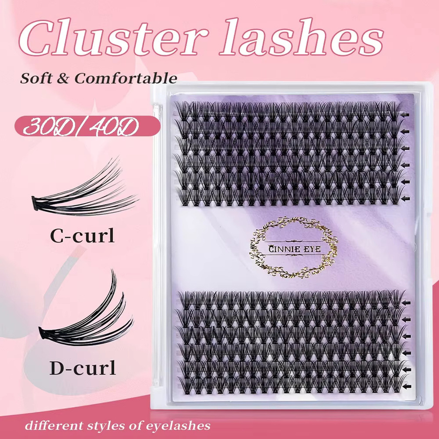 CINNIE EYE Wimpern Einzelne Cluster, Black, Unisex - Bild 4