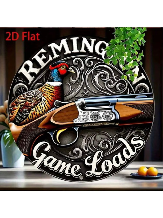 Rundes Metallschild CIFBUY Vintage Americana Wandkunst für Bar und Garage, Durchmesser: 20,32 cm, Mehrfarbig - Bild 4